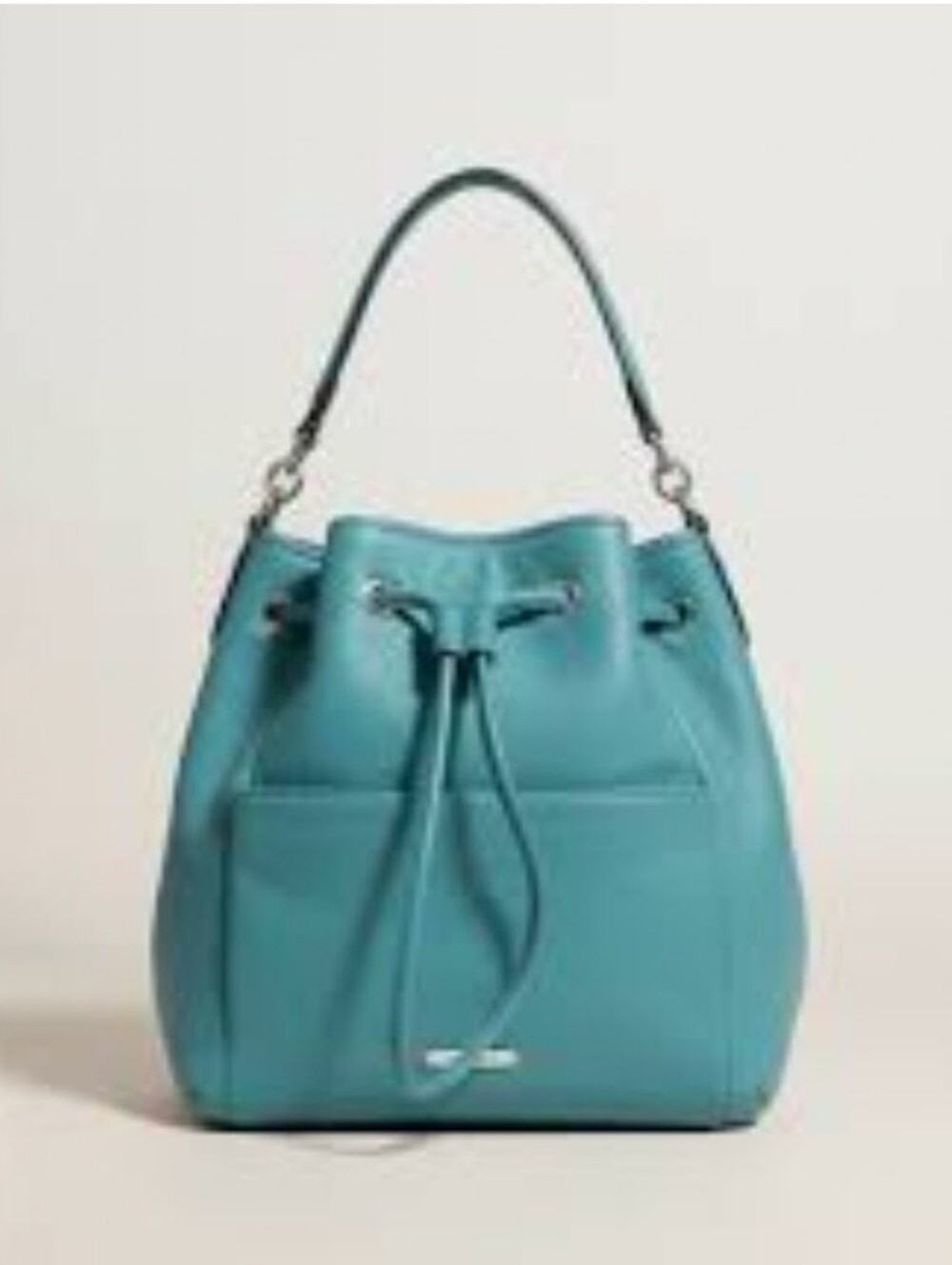 Coach Avery Pebbled Leather Bucket Bag in Teal Blue